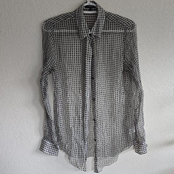 Theory Tops - Theory Black and White Gingham Women's Shirt